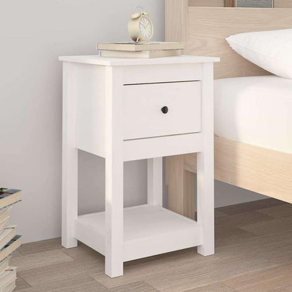Bedside Cabinet 40x35x61,5 cm Solid Wood Pine White