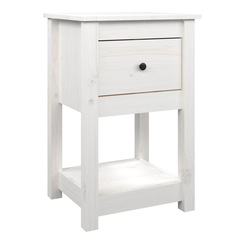 Bedside Cabinet 40x35x61,5 cm Solid Wood Pine White