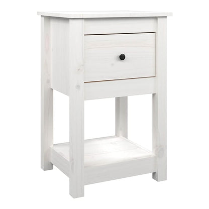 Bedside Cabinet 40x35x61,5 cm Solid Wood Pine White