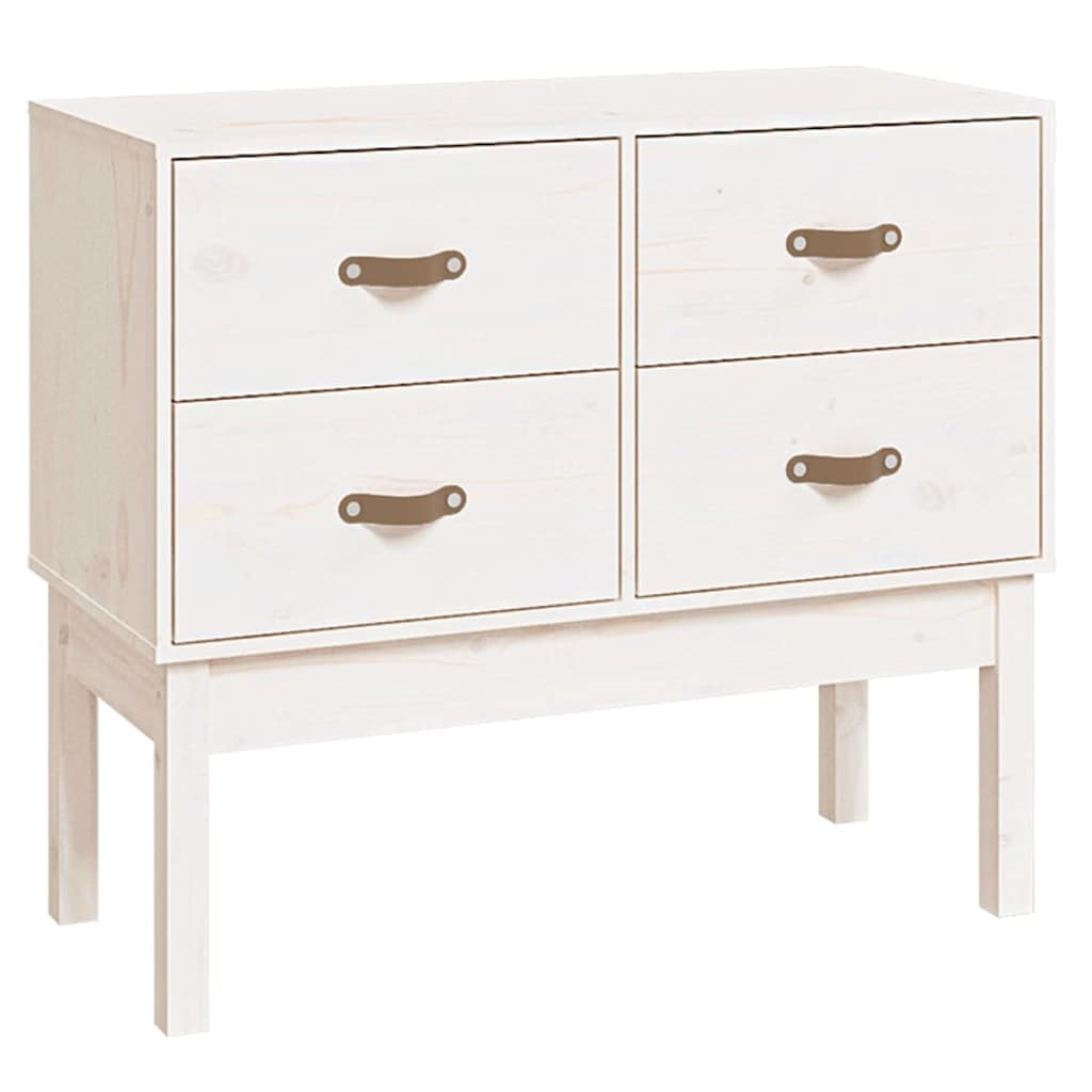 vidaXL Console Cabinet White 90x40x78 cm Solid Wood Pine 2