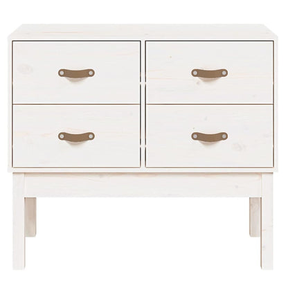 vidaXL Console Cabinet White 90x40x78 cm Solid Wood Pine 3