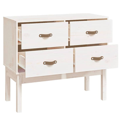 vidaXL Console Cabinet White 90x40x78 cm Solid Wood Pine 4