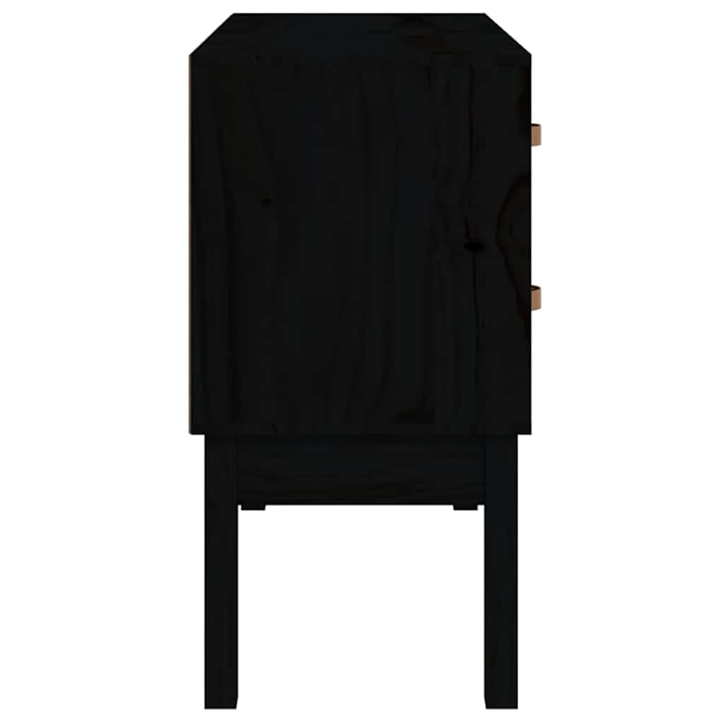 vidaXL Console Cabinet Black 90x40x78 cm Solid Wood Pine 5