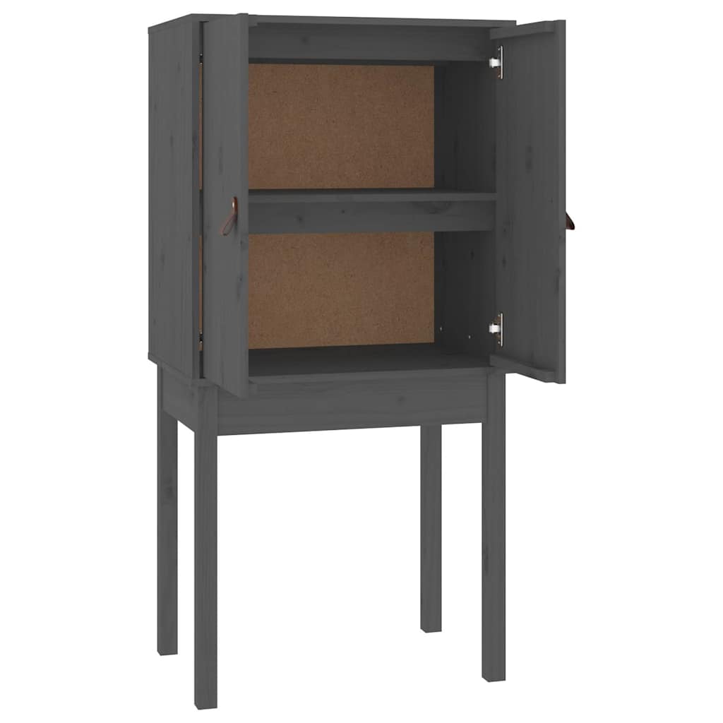 vidaXL Highboard Grey 60x40x120 cm Solid Wood Pine 2