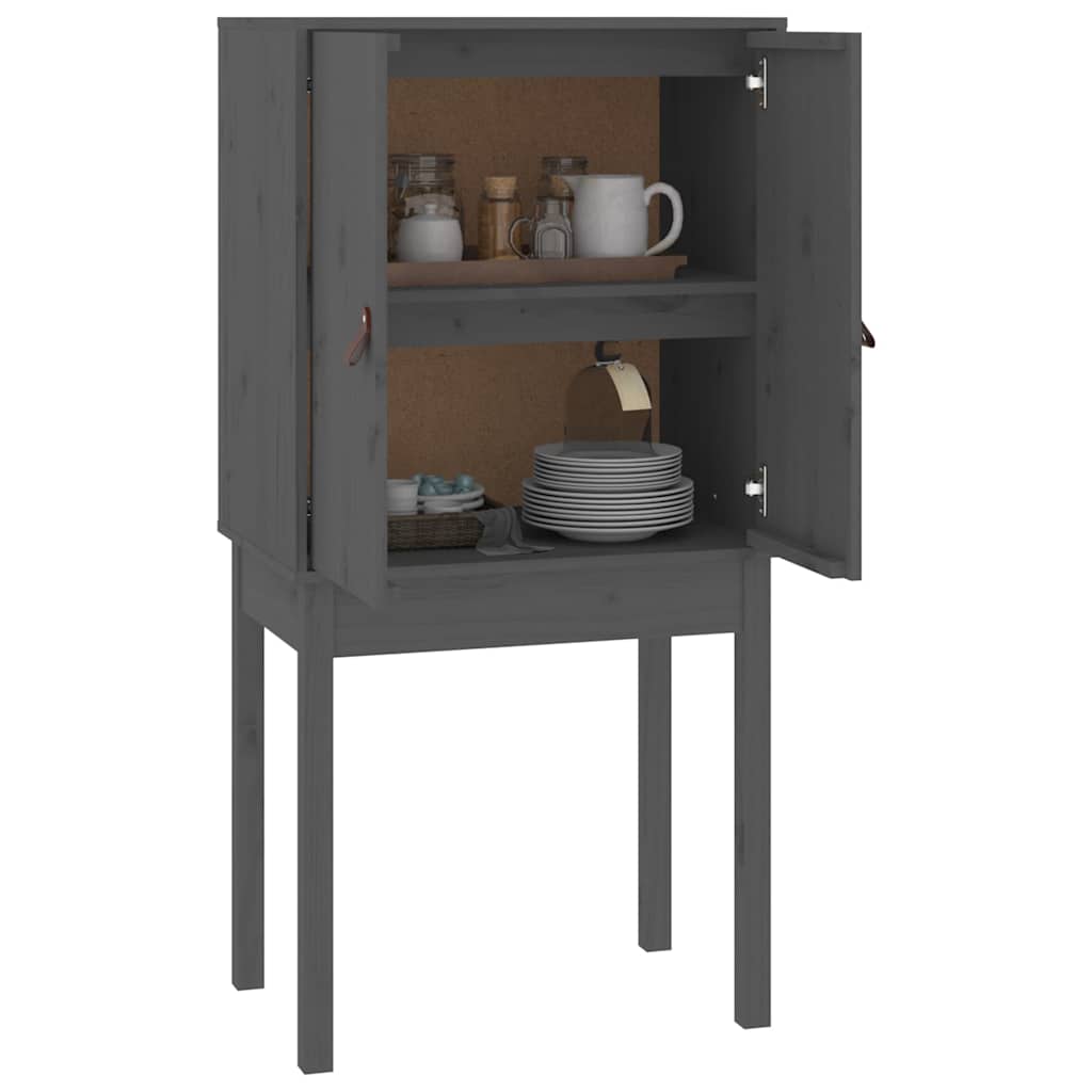 vidaXL Highboard Grey 60x40x120 cm Solid Wood Pine 4