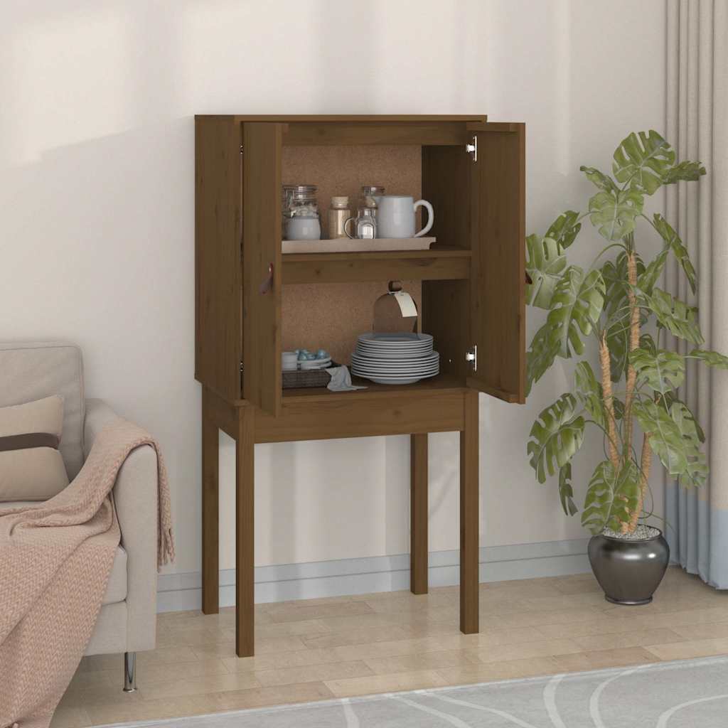 vidaXL Highboard Honey Brown 60x40x120 cm Solid Wood Pine 1