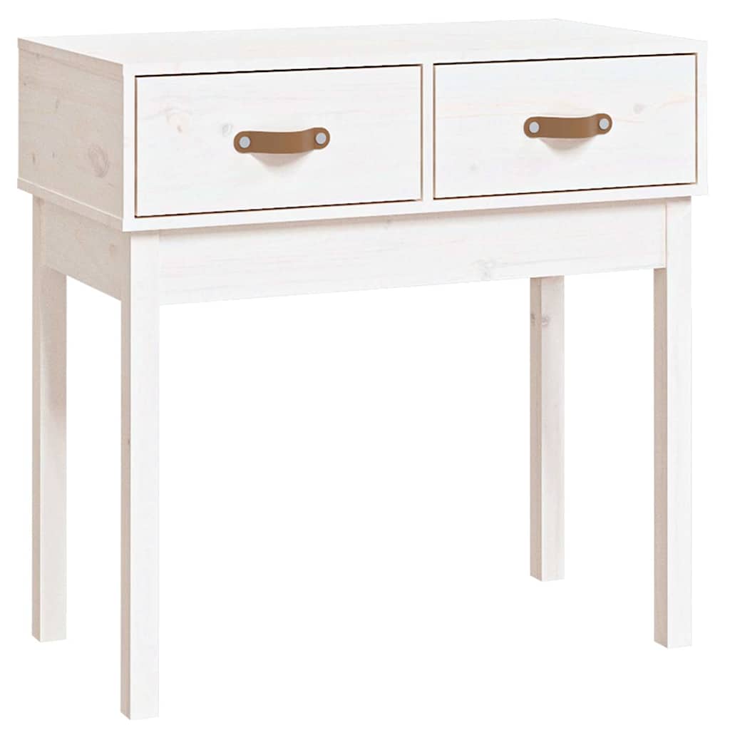 vidaXL Console Table White 76.5x40x75 cm Solid Wood Pine 2