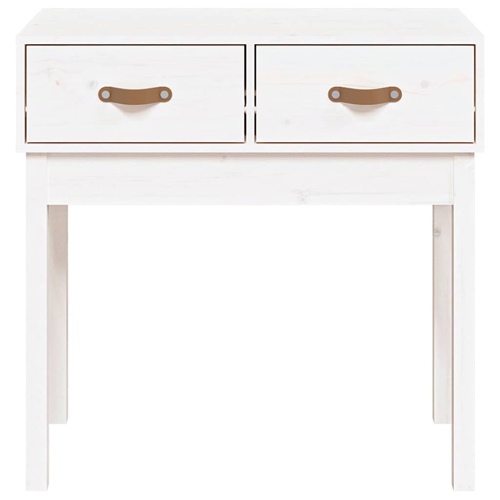 vidaXL Console Table White 76.5x40x75 cm Solid Wood Pine 3