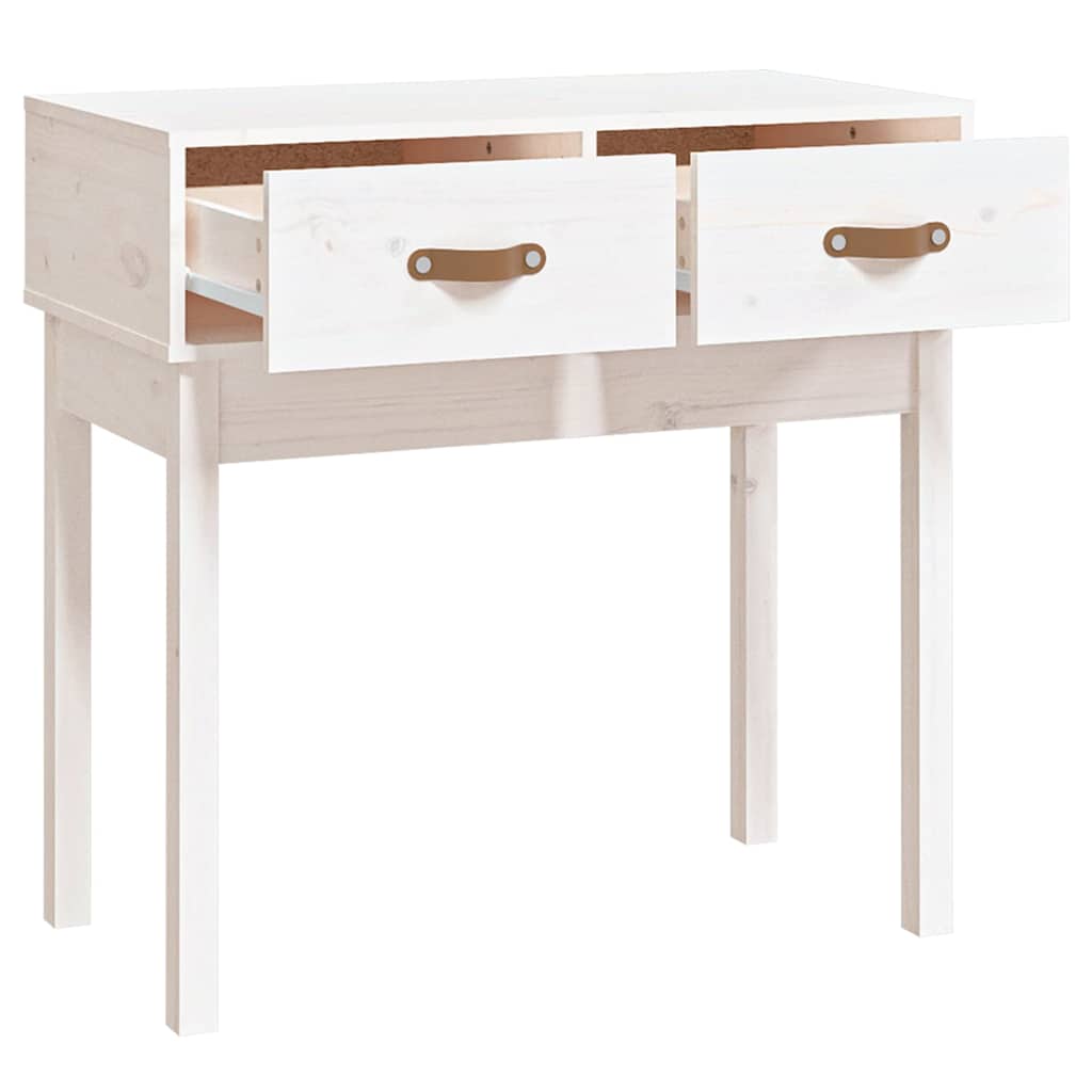 vidaXL Console Table White 76.5x40x75 cm Solid Wood Pine 4