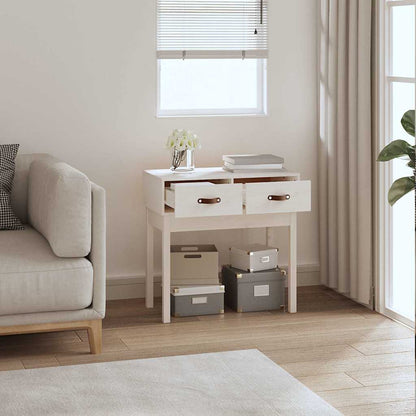 vidaXL Console Table White 76.5x40x75 cm Solid Wood Pine 6