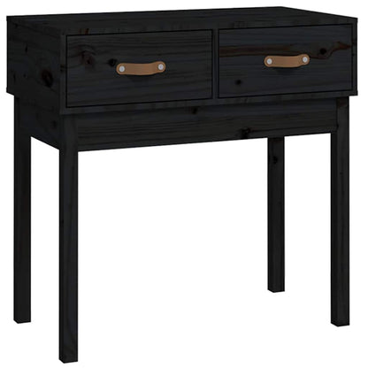 vidaXL Console Table Black 76.5x40x75 cm Solid Wood Pine 2