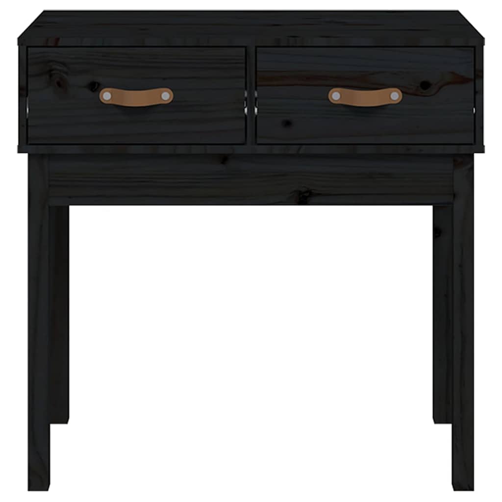 vidaXL Console Table Black 76.5x40x75 cm Solid Wood Pine 3