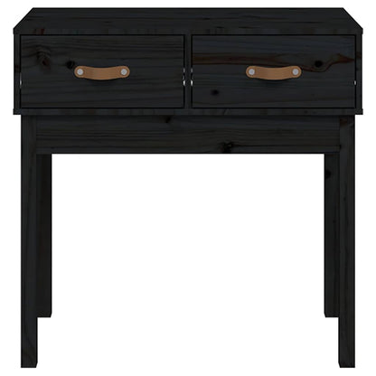 vidaXL Console Table Black 76.5x40x75 cm Solid Wood Pine 3