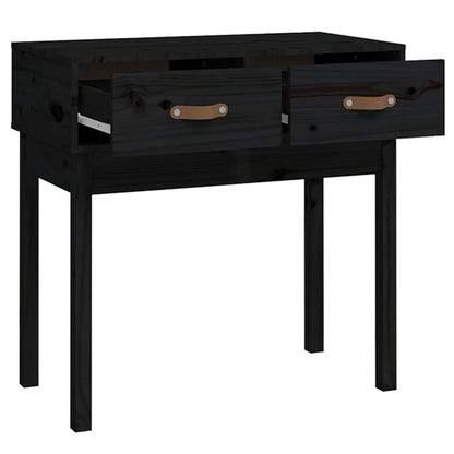 vidaXL Console Table Black 76.5x40x75 cm Solid Wood Pine 4