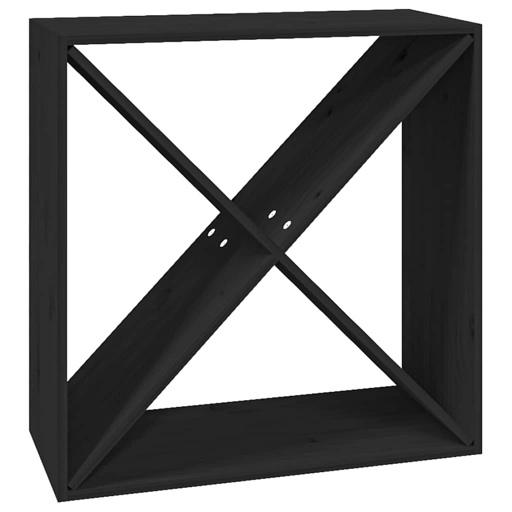 vidaXL Wine Cabinet Black 62x25x62 cm Solid Wood Pine 2