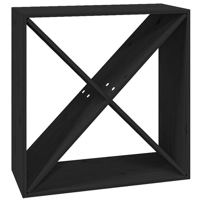 vidaXL Wine Cabinet Black 62x25x62 cm Solid Wood Pine 2