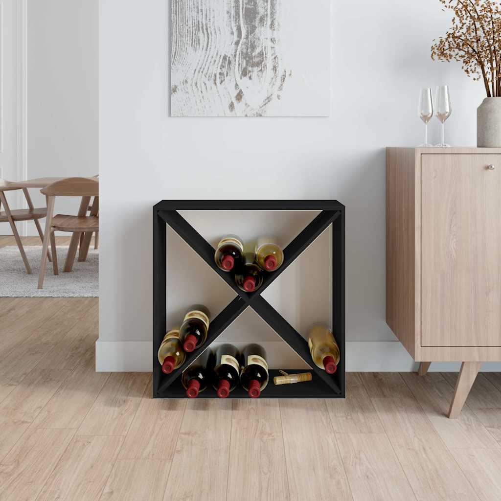 vidaXL Wine Cabinet Black 62x25x62 cm Solid Wood Pine 3