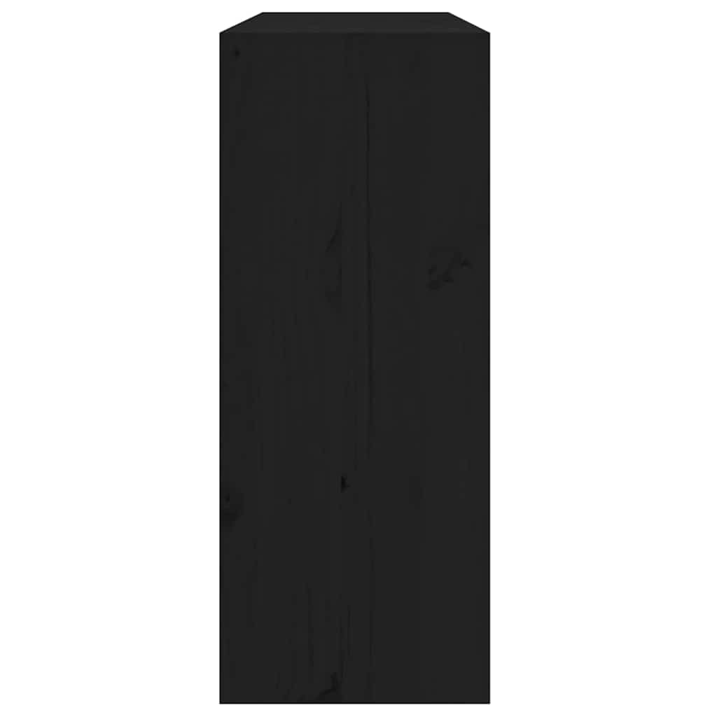 vidaXL Wine Cabinet Black 62x25x62 cm Solid Wood Pine 5