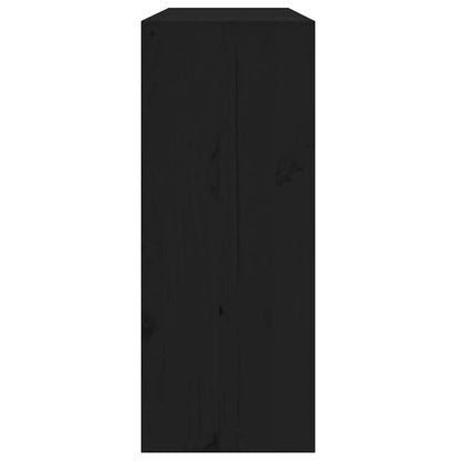 vidaXL Wine Cabinet Black 62x25x62 cm Solid Wood Pine 5