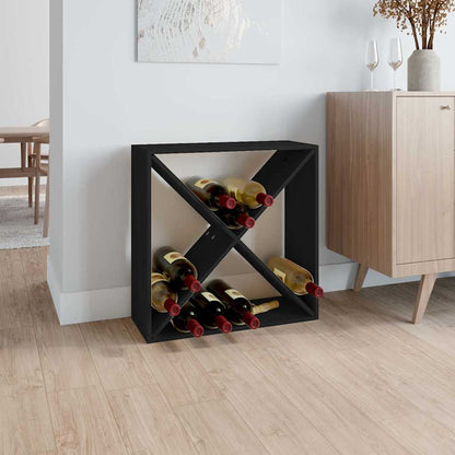 vidaXL Wine Cabinet Black 62x25x62 cm Solid Wood Pine 1