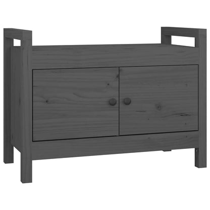 Hall Bench Solid Wood Pine Grey 60 cm