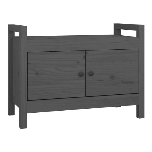Hall Bench Solid Wood Pine Grey 60 cm