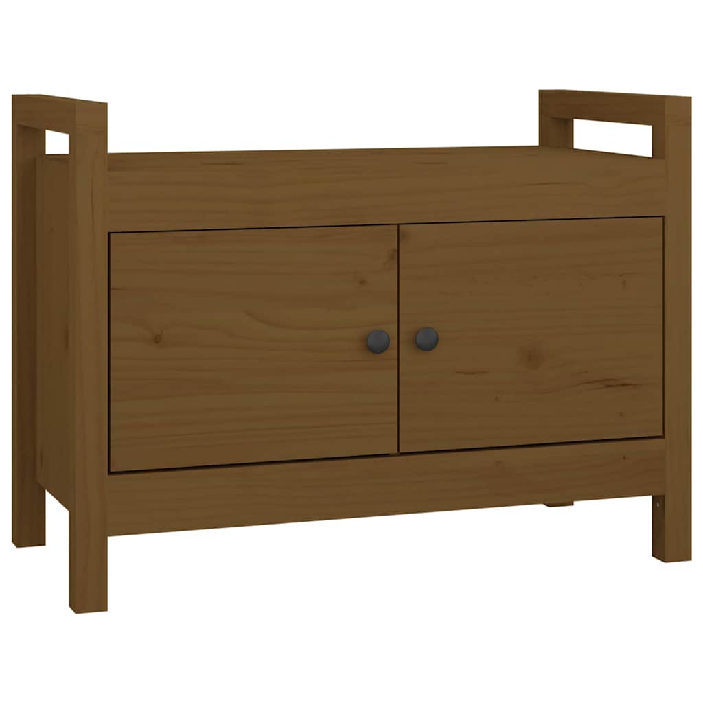 Hall Bench Solid Wood Pine Honey brown 60 cm