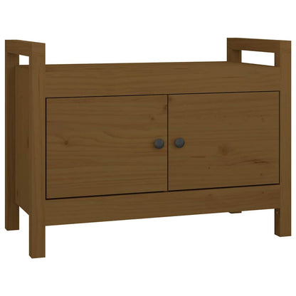 Hall Bench Solid Wood Pine Honey brown 60 cm