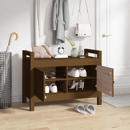Hall Bench Solid Wood Pine Honey brown 60 cm