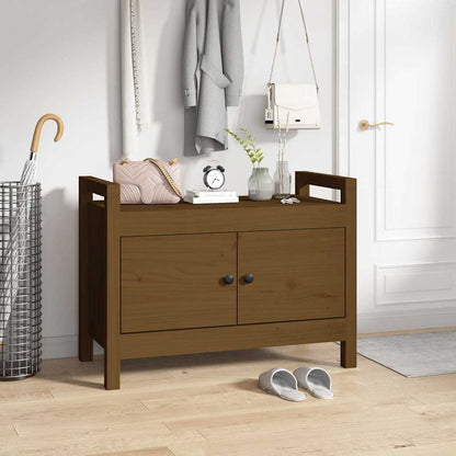 Hall Bench Solid Wood Pine Honey brown 60 cm