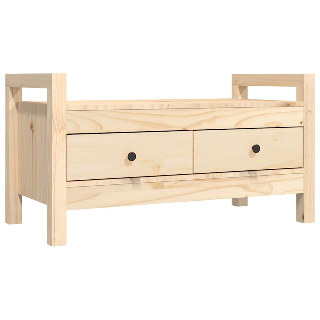 vidaXL Hall Bench 80x40x43 cm Solid Wood Pine 2