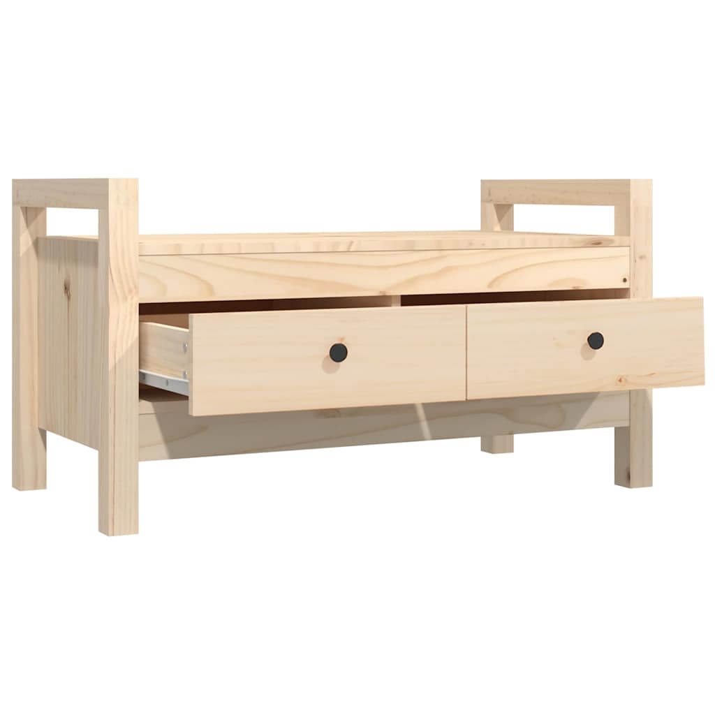 vidaXL Hall Bench 80x40x43 cm Solid Wood Pine 3