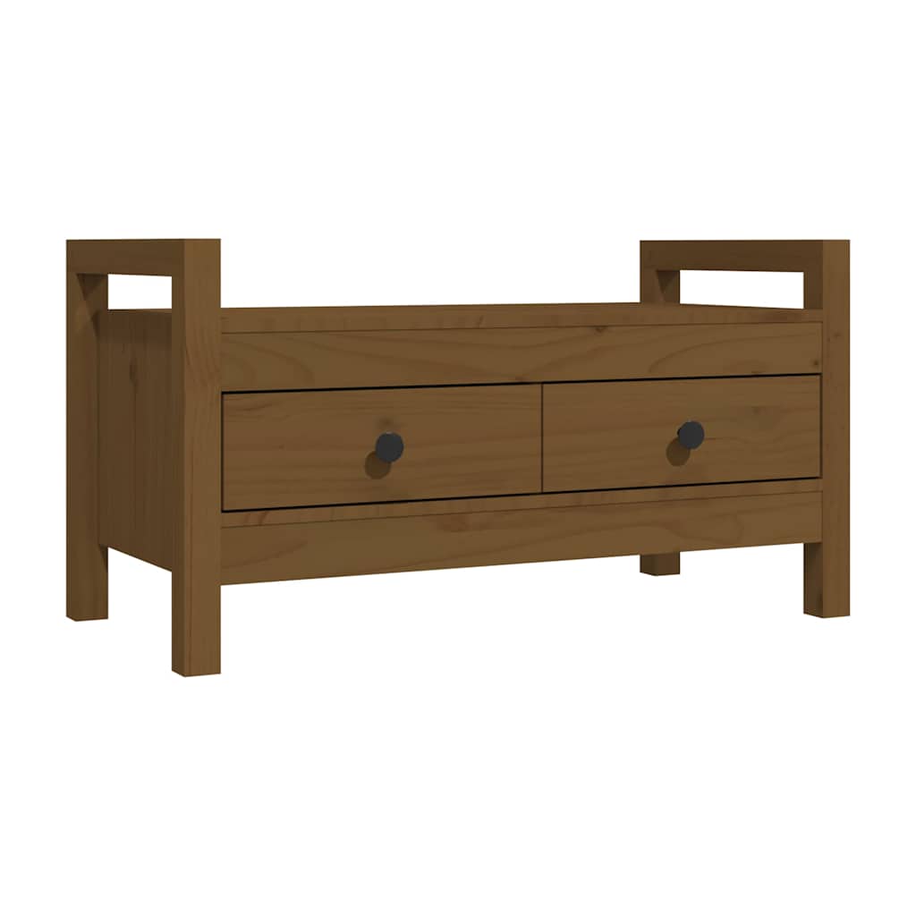 vidaXL Hall Bench Honey Brown 80x40x43 cm Solid Wood Pine 2