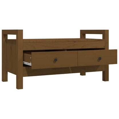 vidaXL Hall Bench Honey Brown 80x40x43 cm Solid Wood Pine 3