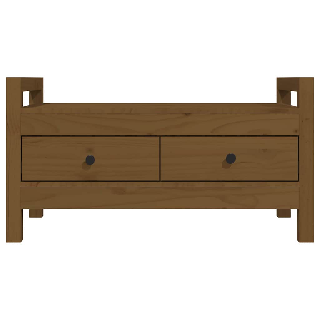 vidaXL Hall Bench Honey Brown 80x40x43 cm Solid Wood Pine 4