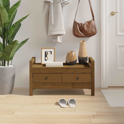 vidaXL Hall Bench Honey Brown 80x40x43 cm Solid Wood Pine 1