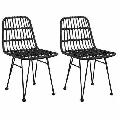 Garden Chairs 2 pcs 48x62x84 cm PE Rattan Black