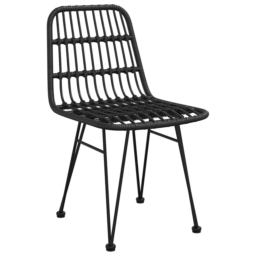 Garden Chairs 2 pcs 48x62x84 cm PE Rattan Black