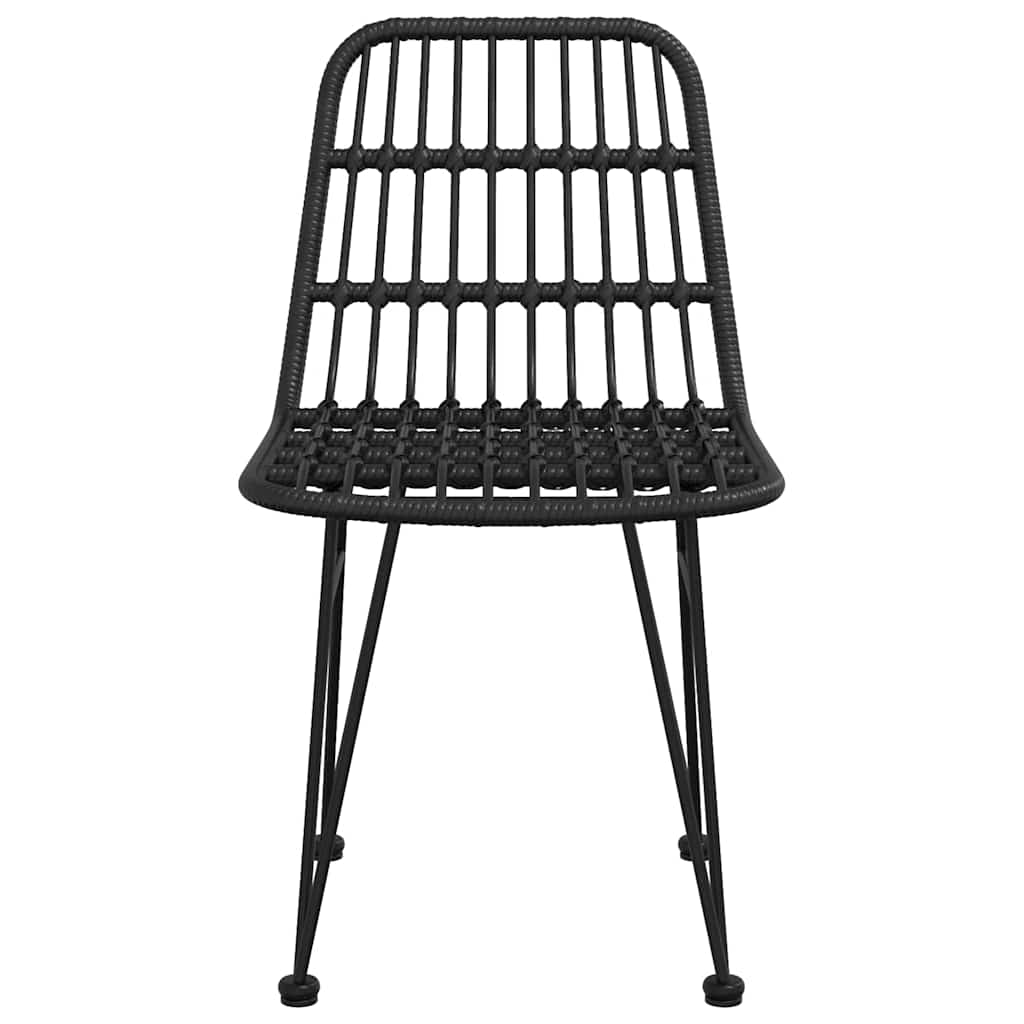 Garden Chairs 2 pcs 48x62x84 cm PE Rattan Black