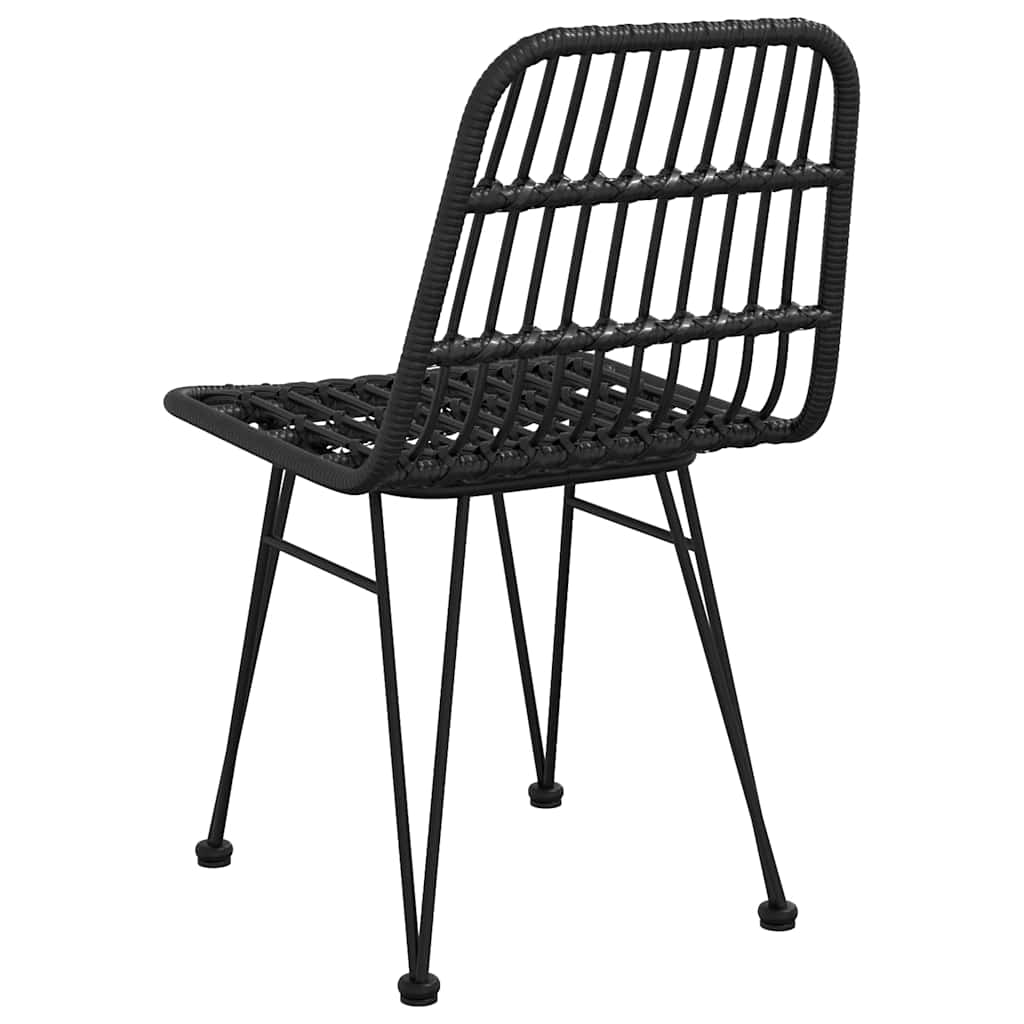 Garden Chairs 2 pcs 48x62x84 cm PE Rattan Black