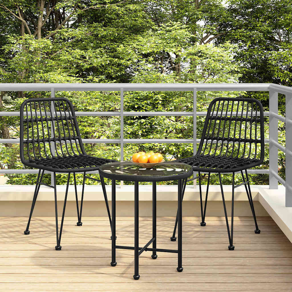 Garden Chairs 2 pcs 48x62x84 cm PE Rattan Black