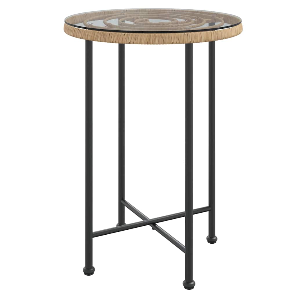 vidaXL Dining Table Ø55 cm Tempered Glass and Steel 2