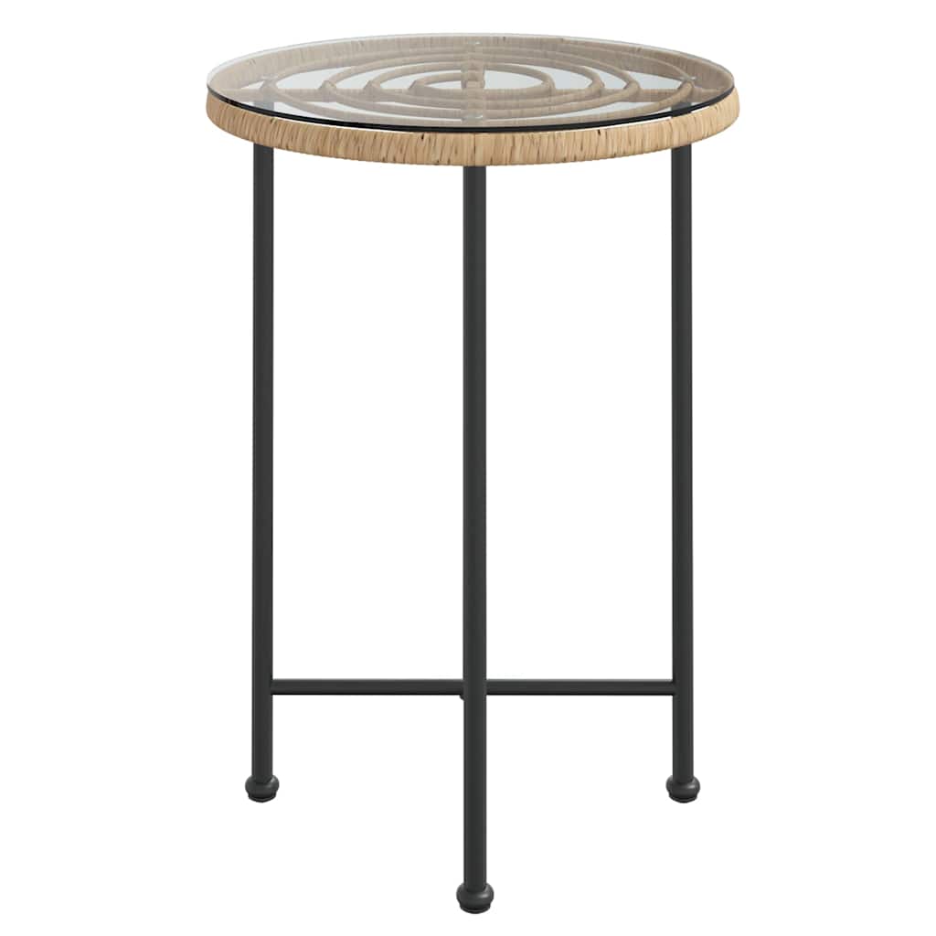 vidaXL Dining Table Ø55 cm Tempered Glass and Steel 3
