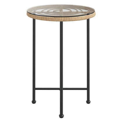 vidaXL Dining Table Ø55 cm Tempered Glass and Steel 3