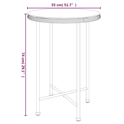 vidaXL Dining Table Ø55 cm Tempered Glass and Steel 6