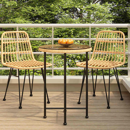vidaXL Dining Table Ø55 cm Tempered Glass and Steel 1