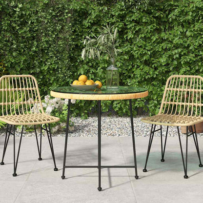 vidaXL Dining Table Ø50 Tempered Glass and Steel