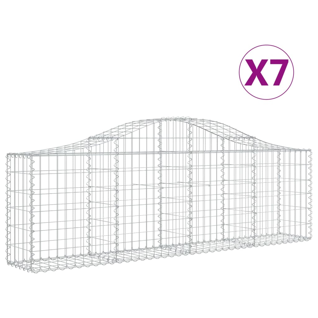 Arched Gabion Baskets Galvanised Iron 7 pcs 200 x 30 x 40/60 cm – 200 x 50 x 220/240 cm 200 x 30 x 60/80 cm