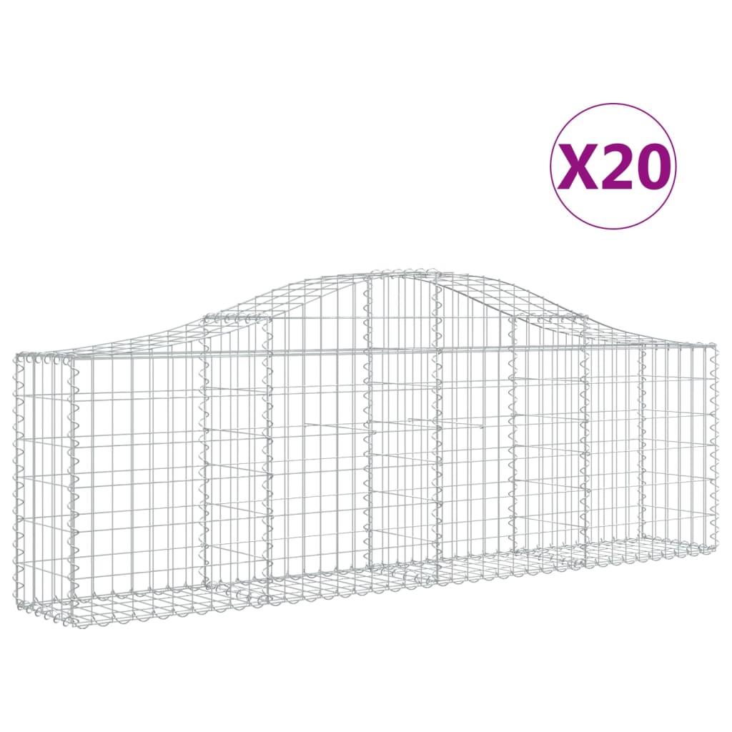 Arched Gabion Baskets Galvanised Iron 20 pcs 200 x 30 x 40/60 cm – 200 x 50 x 220/240 cm 200 x 30 x 60/80 cm
