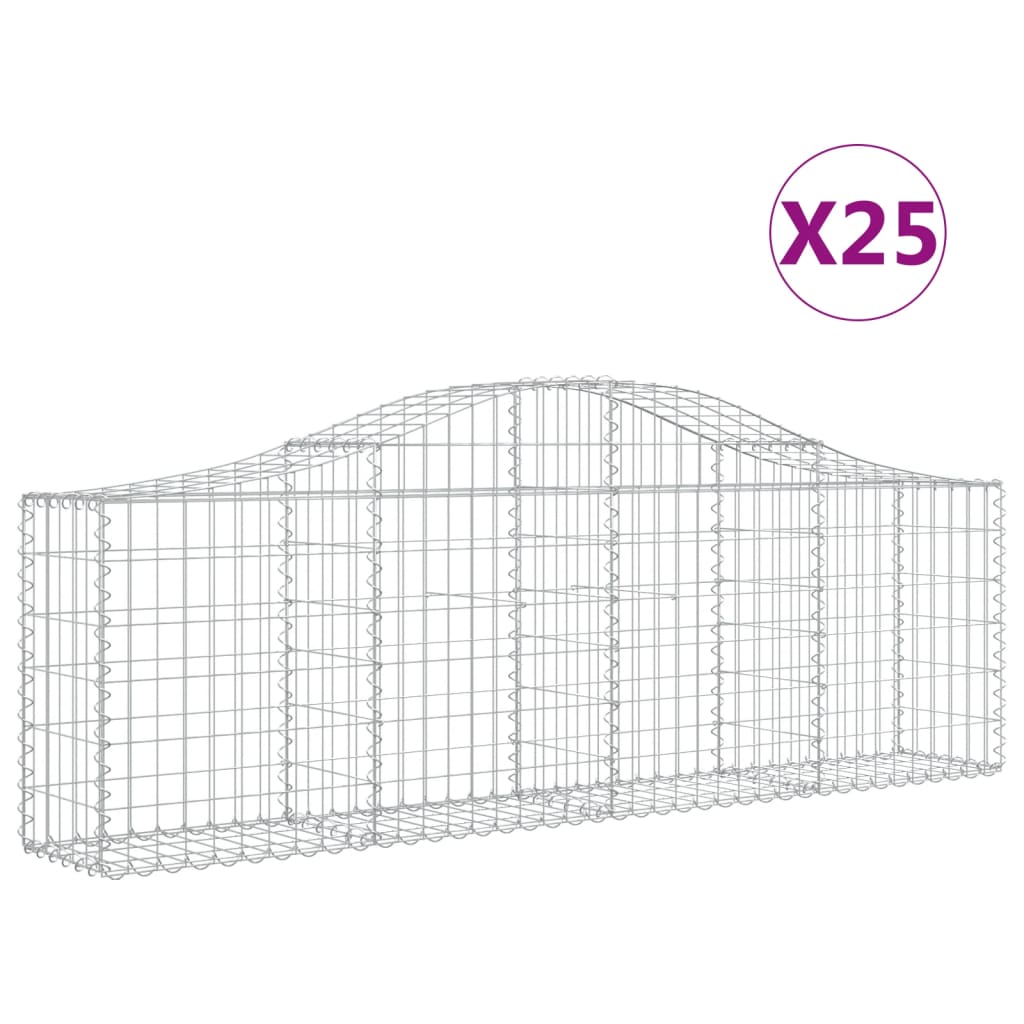 Arched Gabion Baskets Galvanised Iron 25 pcs 200 x 30 x 40/60 cm – 200 x 50 x 220/240 cm 200 x 30 x 60/80 cm
